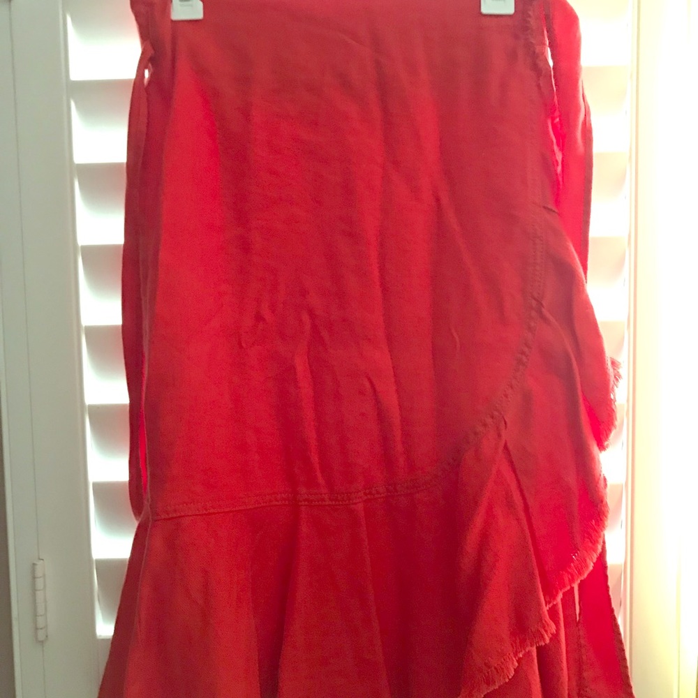 Red Anthropologie skirt